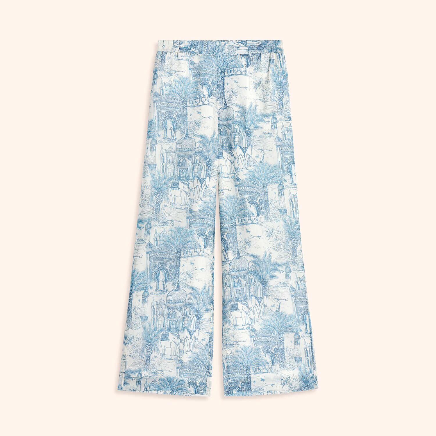 Pantalon esprit toile de jouy