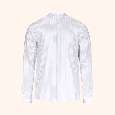 Chemise col mao en crépon , , hi-res