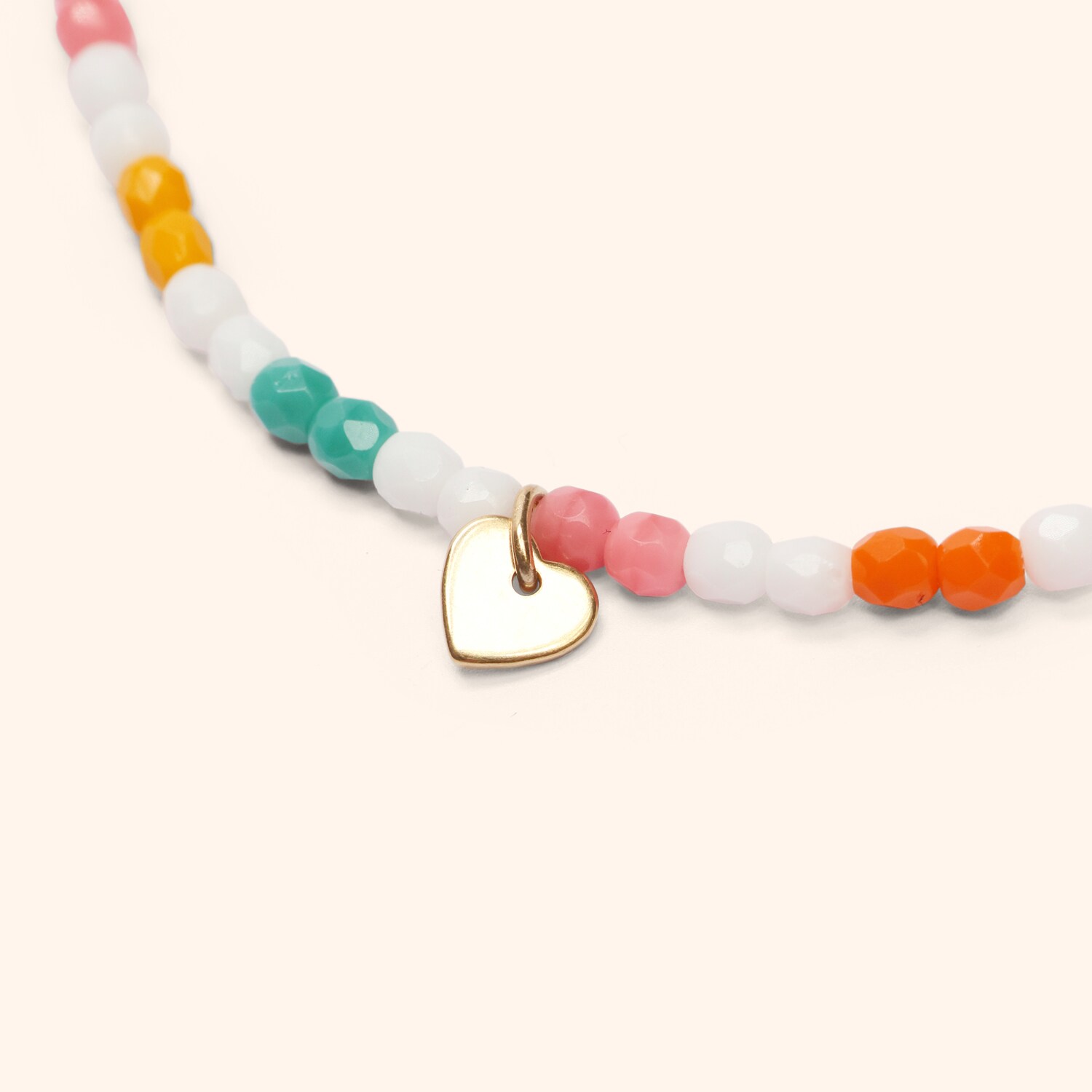  Bracelet cœur pastel tie and dye