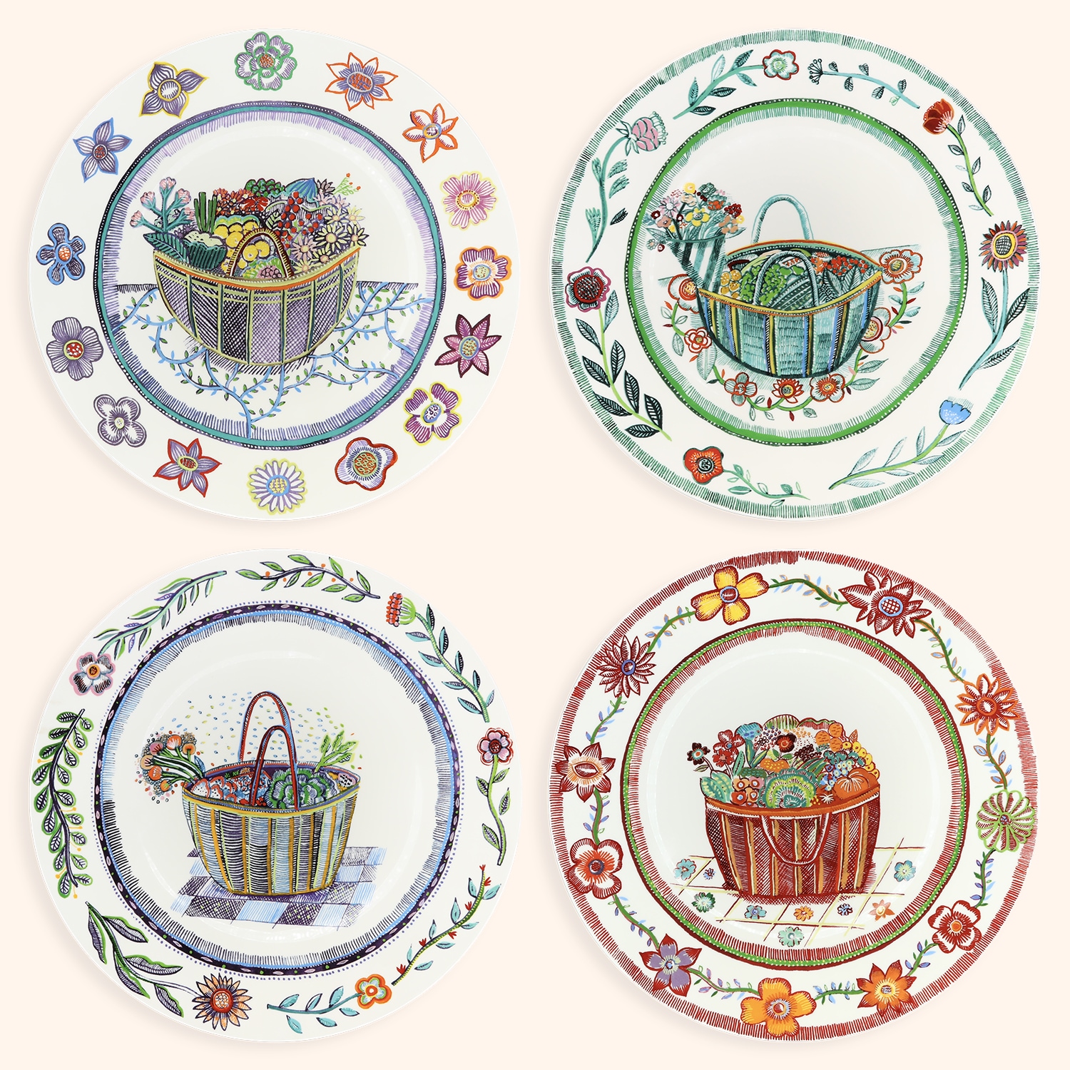 Lot de 4 assiettes