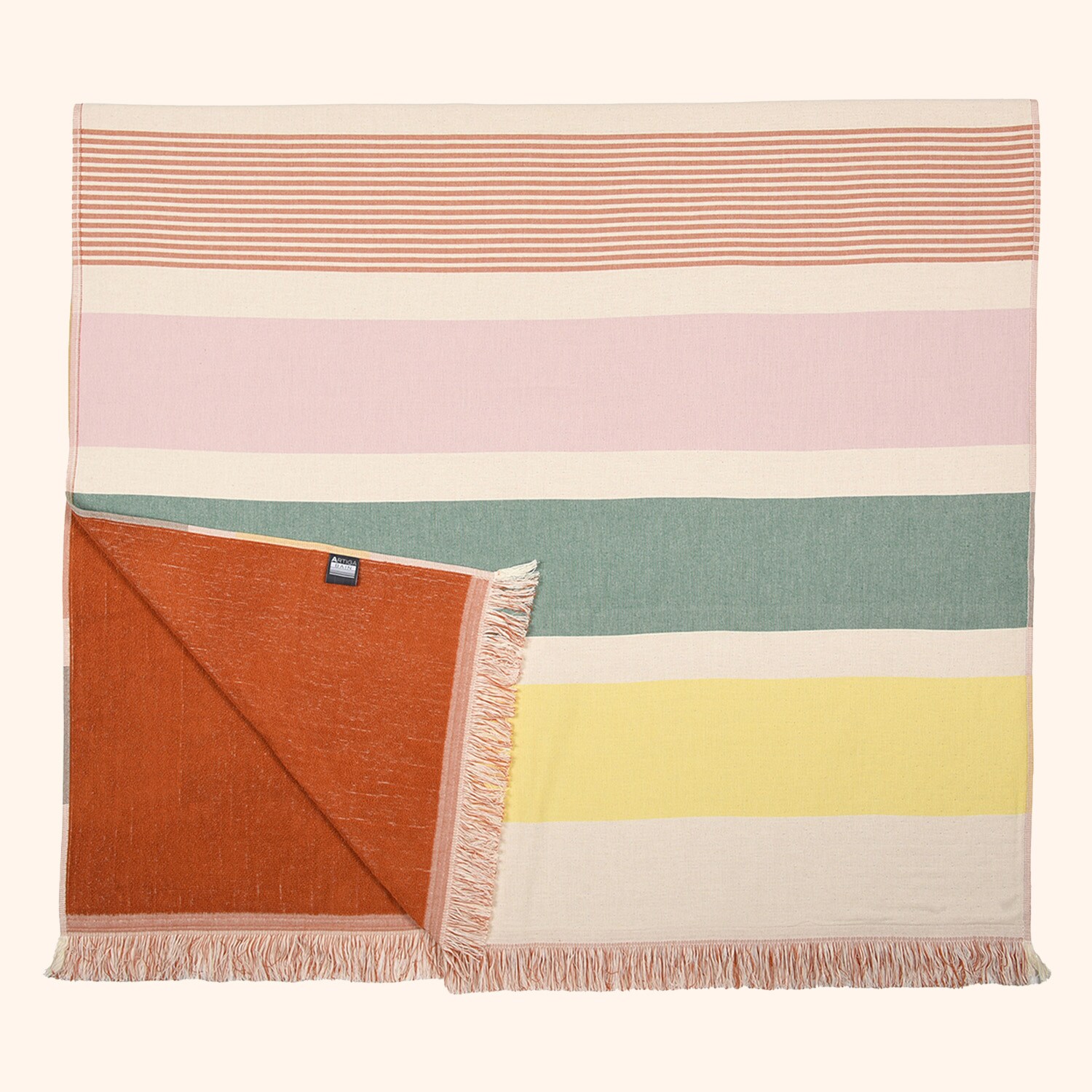Fouta &eacute;ponge double face