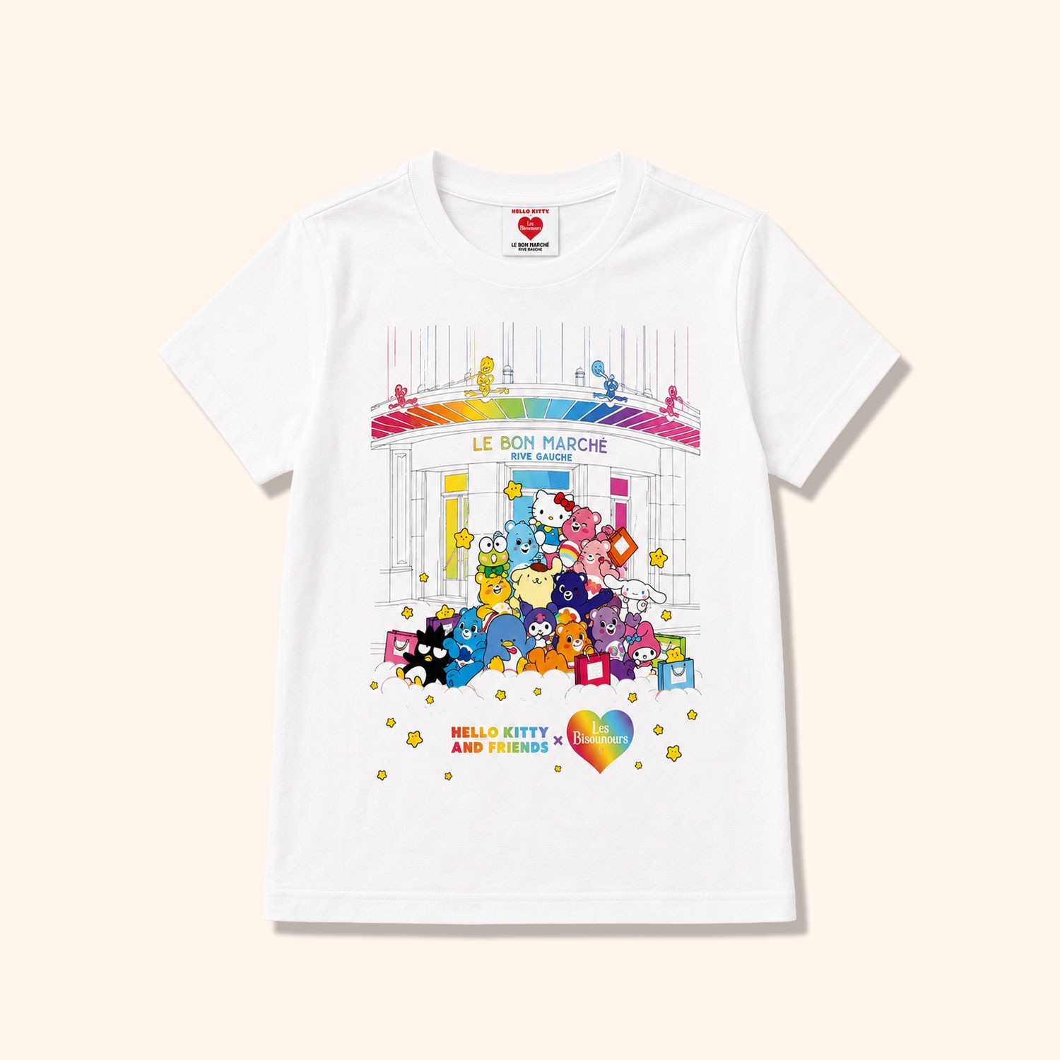 T shirt junior Hello Kitty & les bisounours "Fa&ccedil;ade"