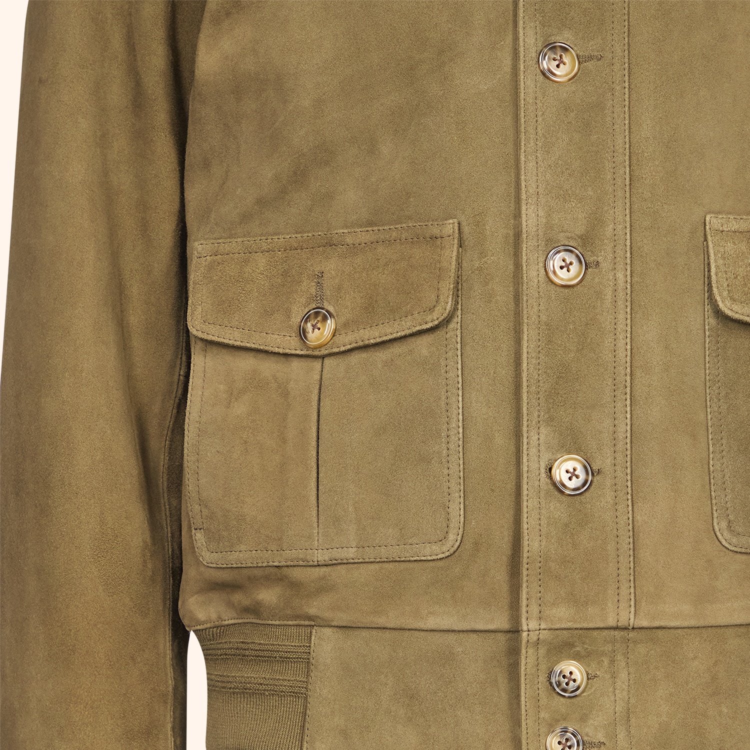 Blouson suede grandes poches