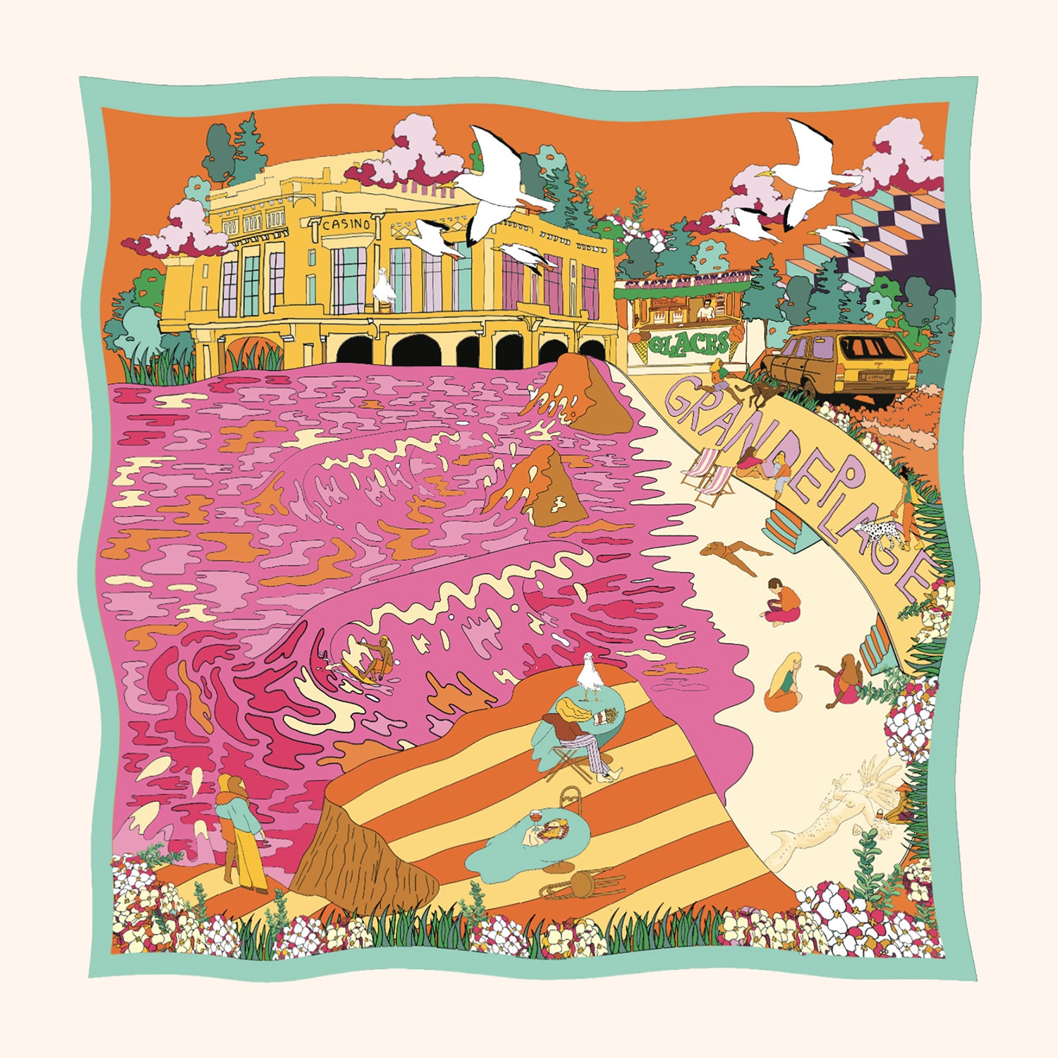 Foulard "Grande plage"