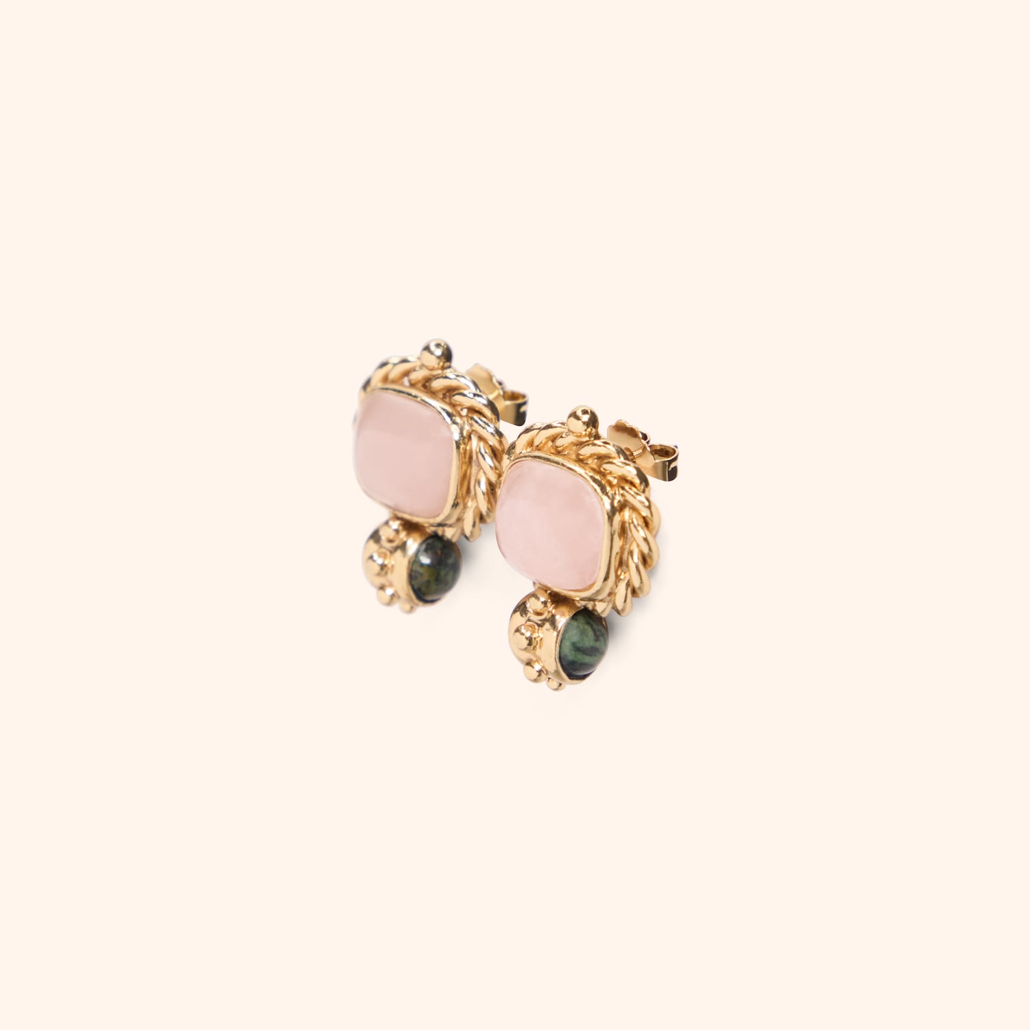 Boucles d'oreilles Amarante cabochons