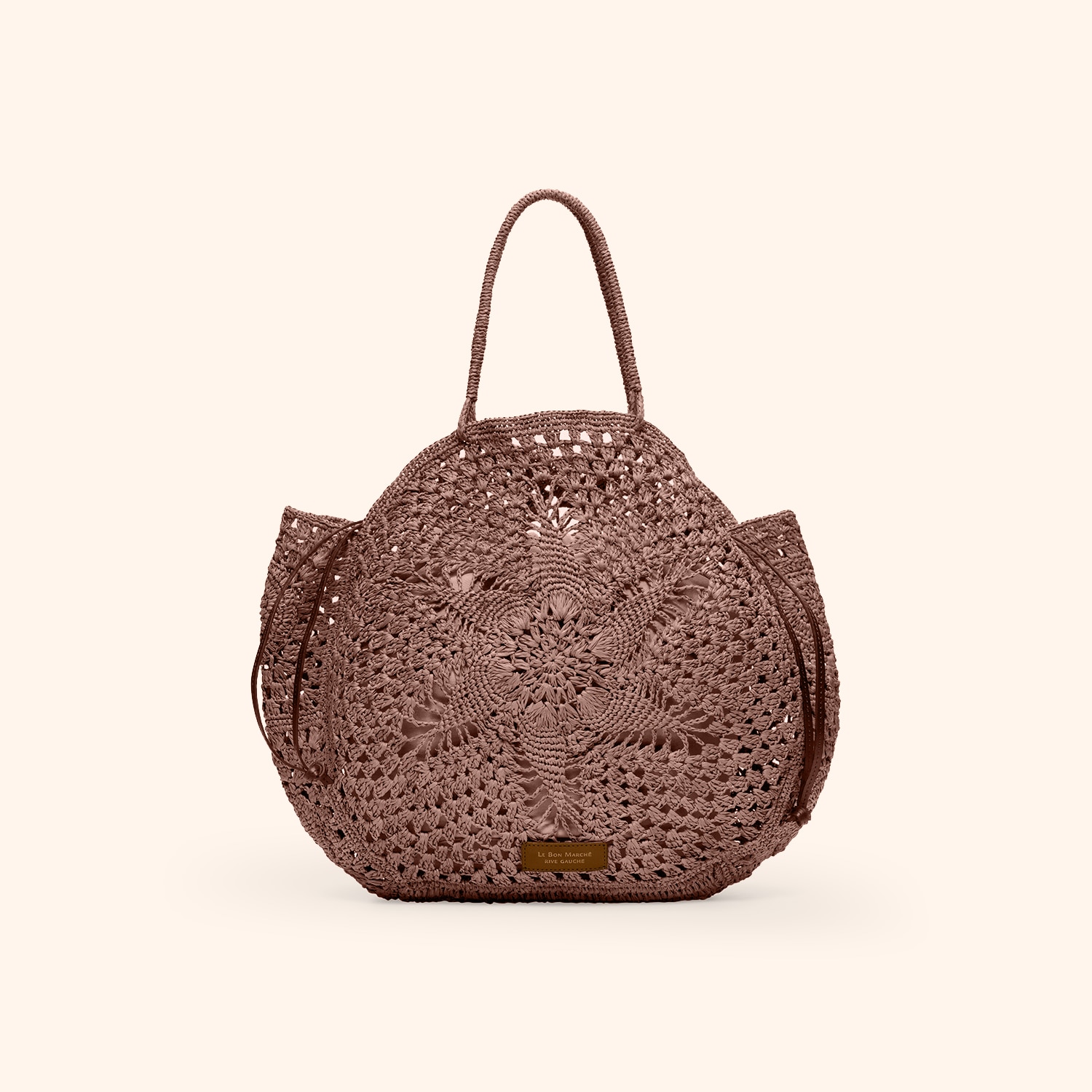 Panier rond floral en crochet