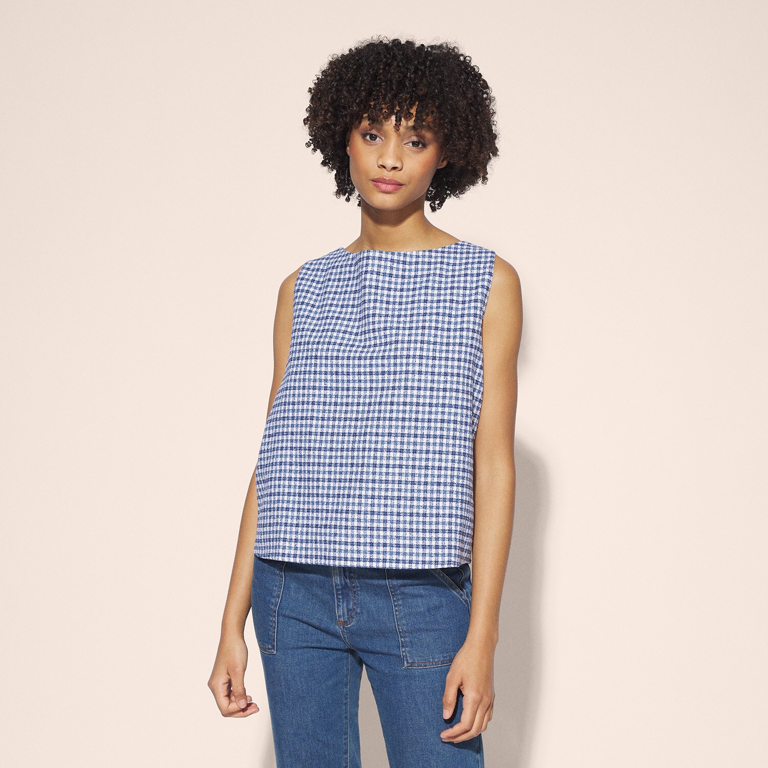 Top jacquard vichy