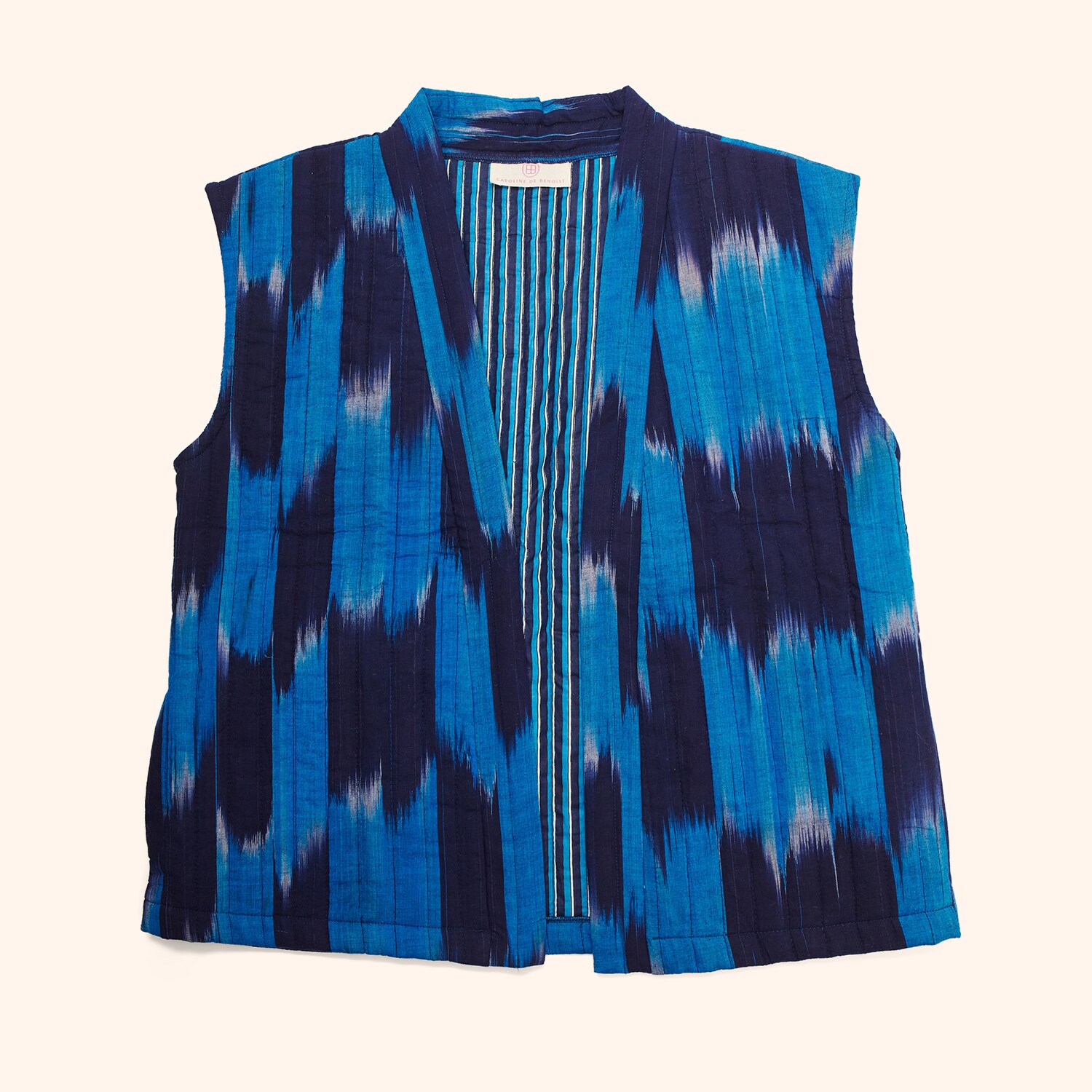 Veste sans manche Blue Ikat
